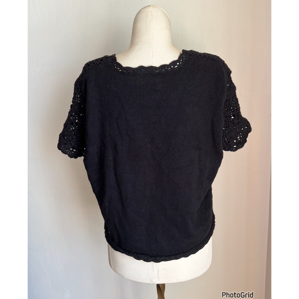 Vintage Norton Mcnaughton Ramie Cotton Crochet Cardigan Grandmacore 90s Y2K - Picture 2 of 3